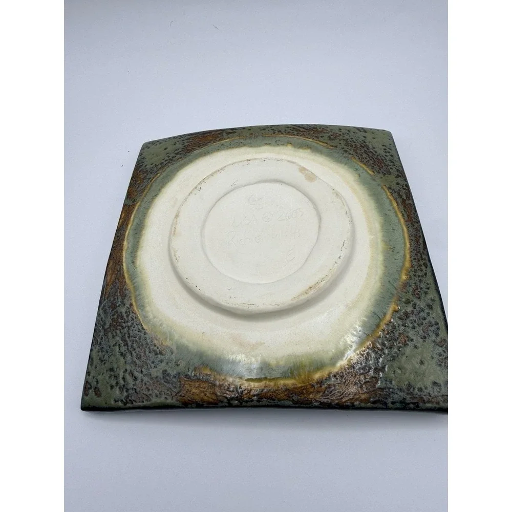 Richie Watts Good Earth Pottery Plate Signed 2003 Crystalline Glaze 7